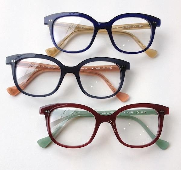 Anne et Valentin glasses and sunglasses in the cabinet at Eyeballs Eyewear, Paddington Sydney