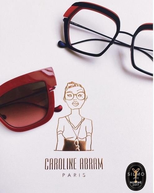 Caroline Abram glasses and sunglasses in the cabinet at Eyeballs Eyewear, Paddington Sydney