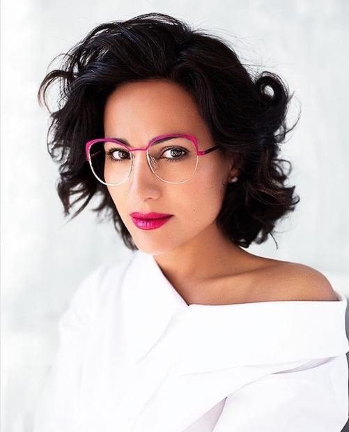 Caroline Abram glasses and sunglasses in the cabinet at Eyeballs Eyewear, Paddington Sydney