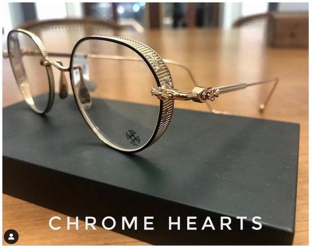 Chrome Hearts glasses and sunglasses in the cabinet at Eyeballs Eyewear, Paddington Sydney
