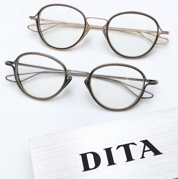 Dita glasses and sunglasses in the cabinet at Eyeballs Eyewear, Paddington Sydney